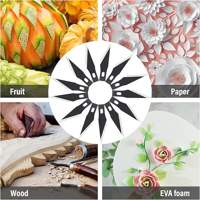 EHDIS Precision Craft Knife Blades 11# Refill Art Blades Cutting Tool With Storage Case for Hobby, Scrapbooking, Stencil (50)