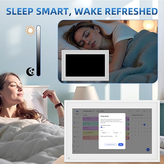 Calendar Digital 10.1 Inch, Digital Frame Combined Smart Touch Screen Electronic Wall Planner Family Organizer Chore for Family Schedules Gift for Mother Mom Women Grandpa