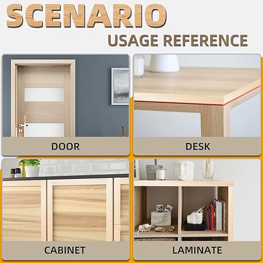 GSCIT Club Birch Edge Banding, 7/8 inch x 50ft roll of Veneer Edge Banding - Pre-glued Flexible, Real Wood Tape for Cabinet Repair & Furniture Restoration