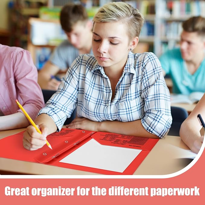 Yeaqee 12 Pcs Plastic Folders with Pockets and Prong Plastic Folders with 2 Pockets Pocket for Office, School for Students, Teachers, Office Workers(Stylish Color)