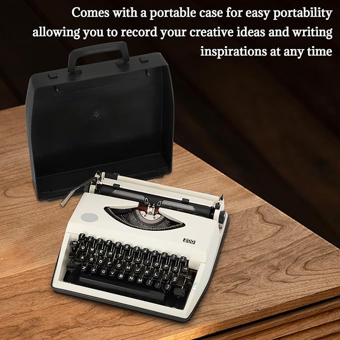 Manual Typewriter,1980s Traditional Portable Vintage Typewriter Deeply Restored,Manual Typewriter for Writing,Letters and Vintage Collectible Present,Classic Retro Manual Typewriter