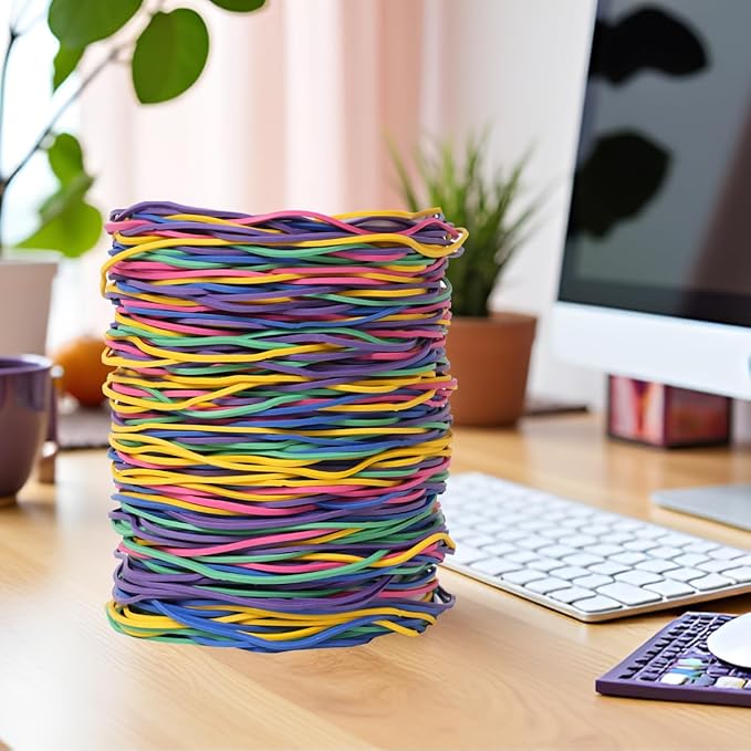 Rubber Bands Size#117A 0.5 lb about 200pcs Multicolor rubber bands for School Home office supplies Elastic Rubber Band