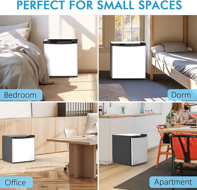 COWSAR 1.6 Cu.Ft Compact Fridge with Freezer, Refrigerator with 7 Temperature Settings, Energy-efficient Low Noise Small Refrigerator Suitable for Dorm, Office, Bar, RV, Bedroom, Commercial