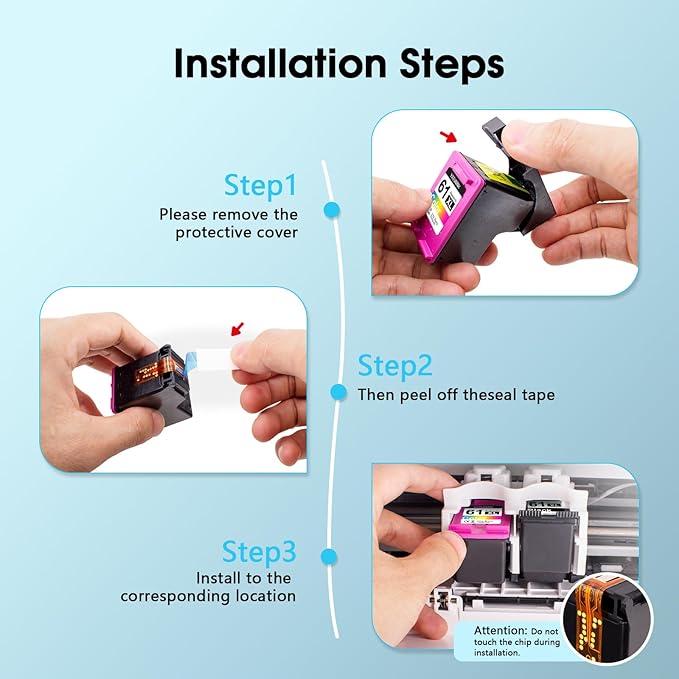 XL 61 Ink Cartridge Combo Pack Compatible for HP Ink 61 XL Works with HP Envy 4500 4501 OfficeJet 2620 2621 OfficeJet 4630 DeskJet 1000 (2 Packs)