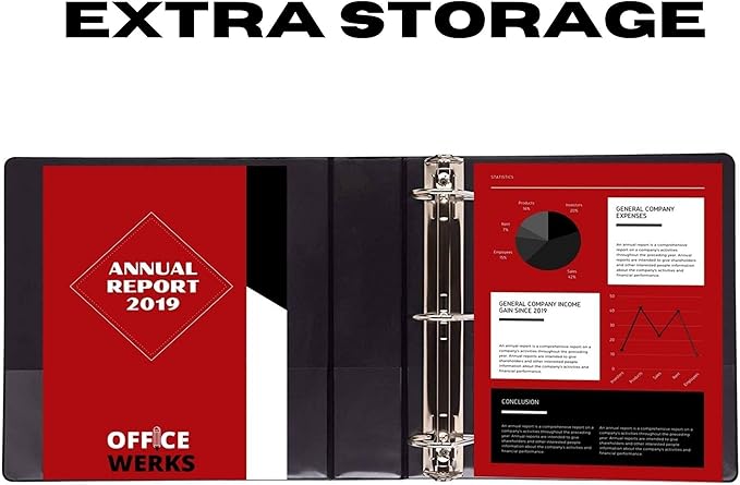 6 Inch 3 Ring Binder with Locking Angle D Rings, Professional Heavy Duty Large Storage Binder with Pockets, Fits 8.5 x 11 Inch Sheets, Non-Stick Clear View Cover, Customizable, Black