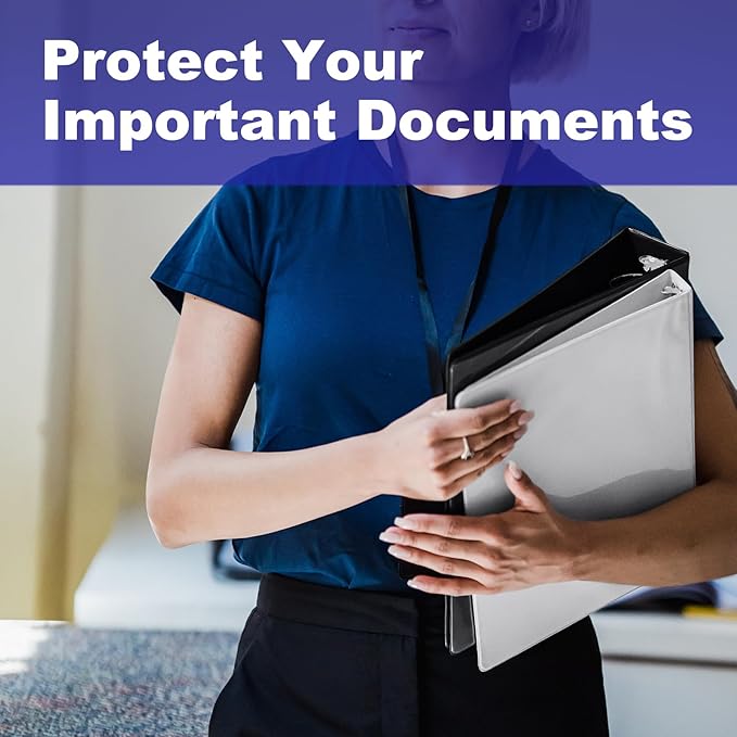 3 Ring Binder 1 Inch, ViVin Sturdy 1"-Round Ring Binder with 2 Interior Pockets, Clear View Cover, PVC-Free, Fits 200 Sheets of 8.5'' x 11'' Paper, Office Home School (6 Pack, White)