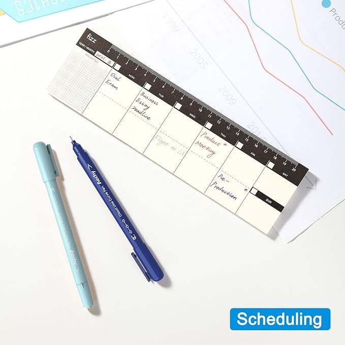 AECHY Colored Curve Highlighter Pens Set - 8 Different Shapes & 8 Colors Fine Tips for Writing, Journaling, Note Taking, Drawing, Scrapbook Art, School Supplies (Classic)