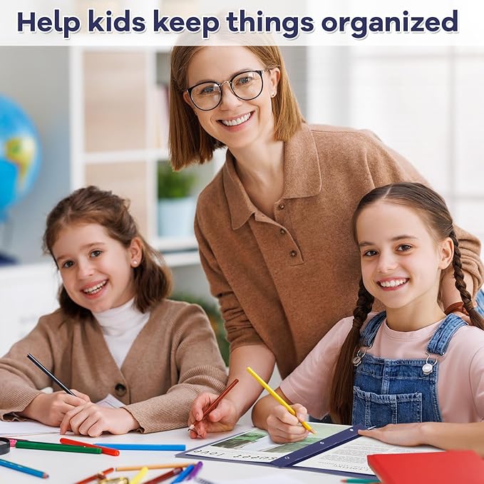 Henoyso 48 Pcs Plastic Folders with Clear Front Pocket and 3 Prong Take Home Plastic 2 Pocket Folder Back to School for Students Parent Teacher Communication for School Office (Navy Blue)