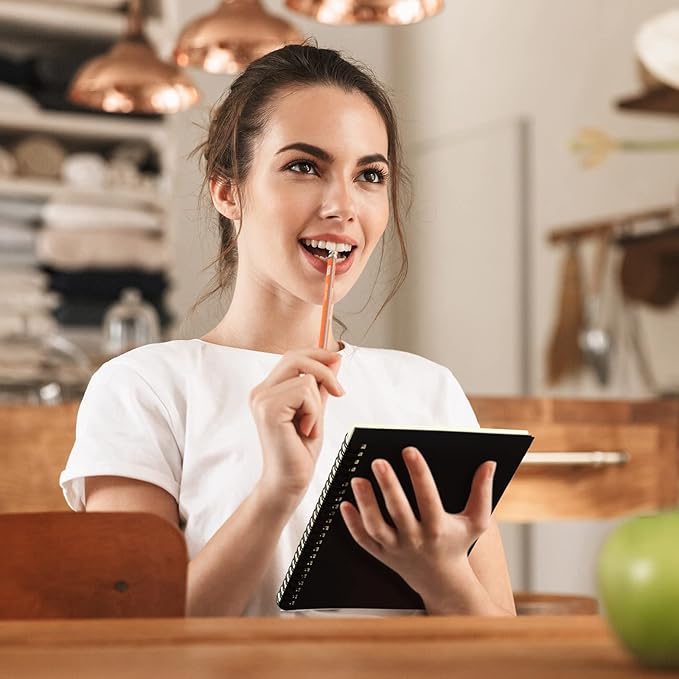 Yahenda 18 Pcs Spiral Notebook Bulk A5 Journal Lined 8.3'' x 5.5'' Writing Composition Paper Small Notepad Subject Notebook for Students Office Business Back to School Supplies (Black Color)