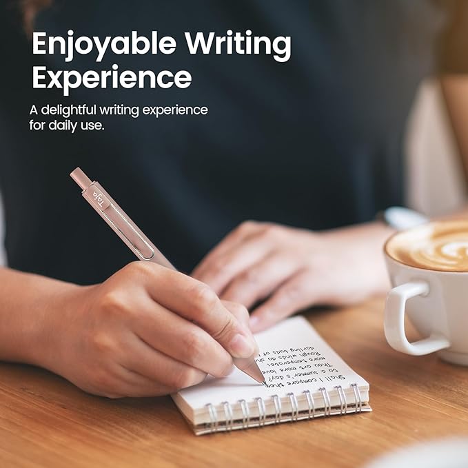 Taja Gel Pens, 6pcs 0.5mm Fine Point Smooth Writing Pens, Quick Dry Black Ink Pens for Journaling and Note Taking, Cute Aesthetic Pens for Office School & Home Supplies