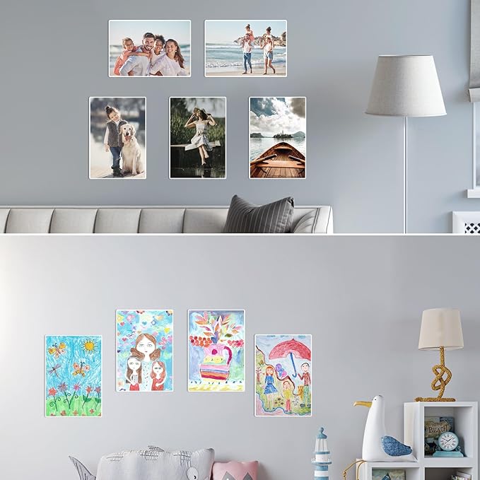 EHWINE 8 Pack 11x17 Wall Mount Acrylic Sign Holder, Wall Signs Photo Menu Flyer Display Holders, Plastic Clear Acrylic Frames for Office Home Hotel Business Store (with Adhesive Tape)