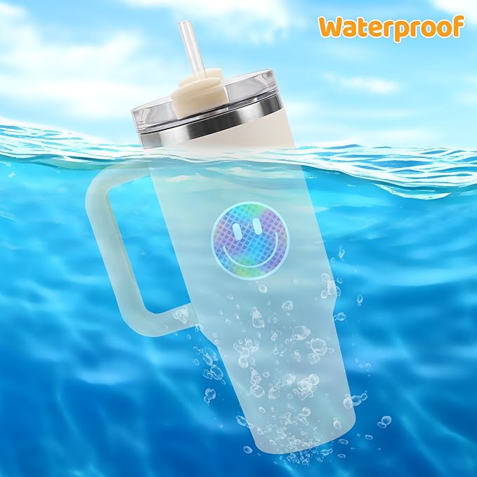 100PCS Smiling Face Stickers, Cute Water Bottle Stickers for Kids, for Teaching Rewards, Notebooks, Stationery, Luggage, Cartoon PVC Happy Sticker