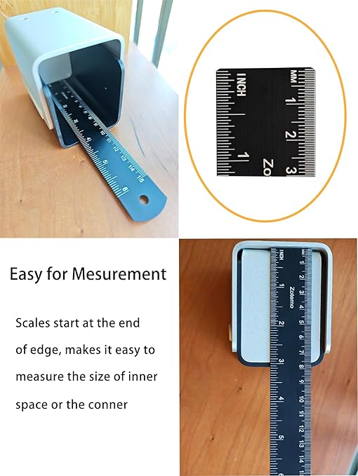 6 Inch Metal Ruler Set - Dual Scale Metric & Imperial,150 mm Straight Edge Rule, Laser Engraved, Edge-to-Edge Measuring for School, Geometry, Crafting & Gifts (2-Pack)