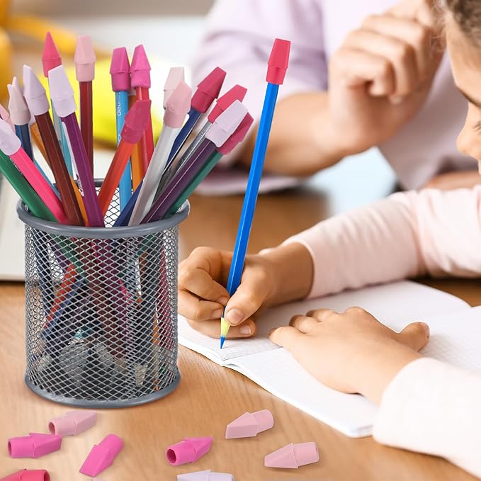 240 Pcs Pencil Top Erasers Cap Bulk Cute Pencil Toppers Erasers School Office Supplies for Students Teachers Art School Office Classroom Supplies(Pink)