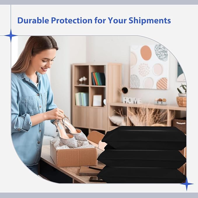 Fuxury 500 Pack 17.7x22" Black Large Poly Mailers Bulk,Waterproof Mailing Envelopes for Clothing,XL Strong Adhesive Self Seal Poly Shipping Bags for Postage Return Books Small Business