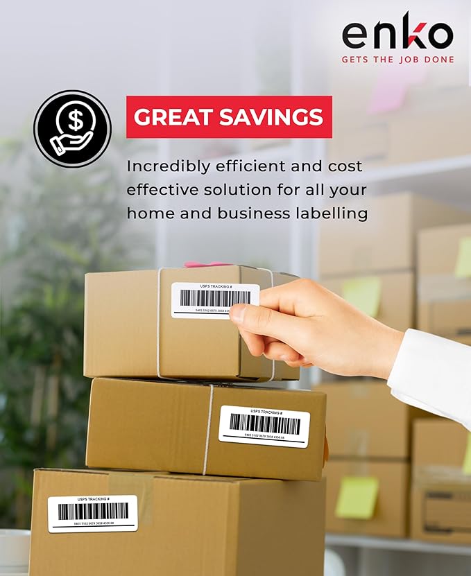 enKo 1 x 2-5/8 Inch 30 Up Return Mailing Address Labels White Printable FBA Labels (900 Sheets, 27,000 Labels)