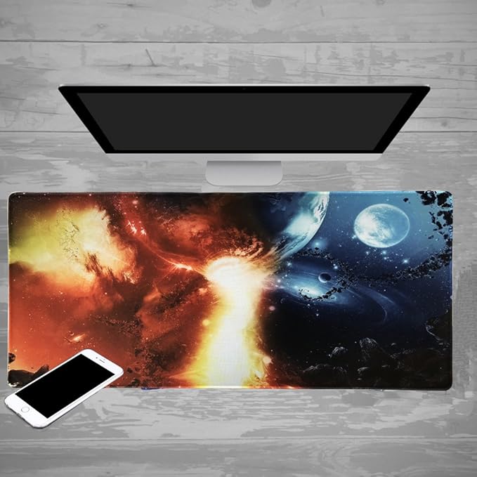 XXL Professional Large Mouse Pad & Computer Game Mouse Mat (35.4x15.7x0.1IN, 90x40 fireball007)