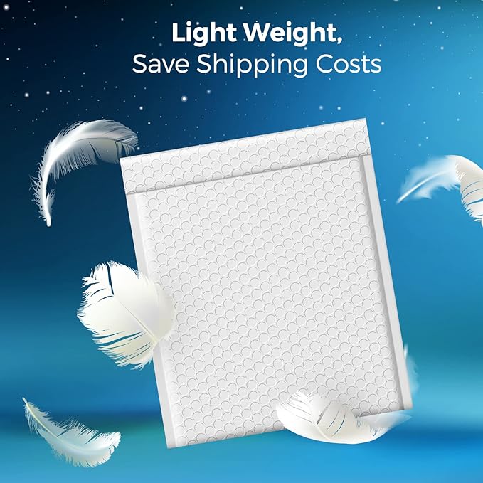 Fuxury White Bubble Mailers 8.5x12” 40 Pack Opaque Padded Envelopes Usable Size 8.5x11" Waterproof Bubble Envelopes Thick Padded Mailers for Small Business Mailing Books Clothes