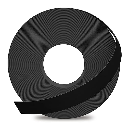 GSCIT Club Black Edge Banding, 3/4 inch x 250ft Melamine Edge Banding with Hot Melt Adhesive Preglued Cabinet Edge Banding Flexible Black Veneer Edging
