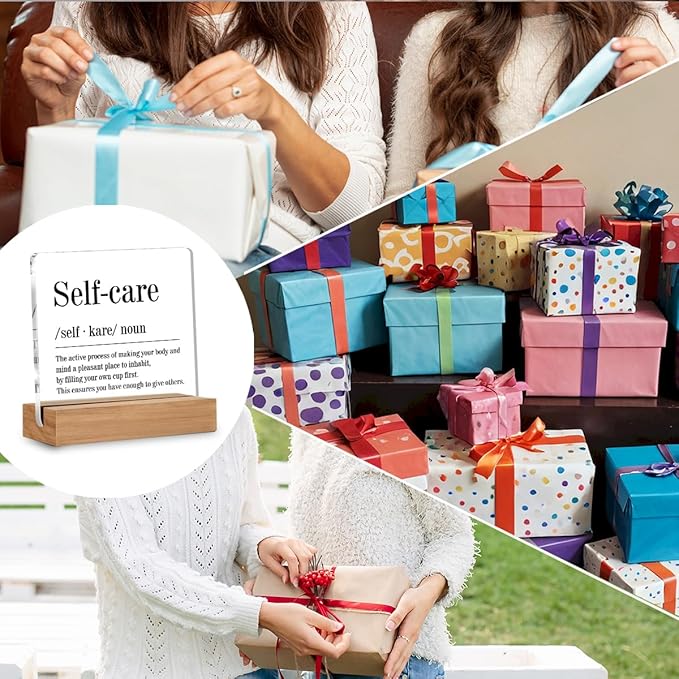 Spa Decor for Spa Room, Self Care Gifts for Women Men, Mental Health Gifts, Self Care Definition Massage Room Bathroom Decorative Signs Plaque