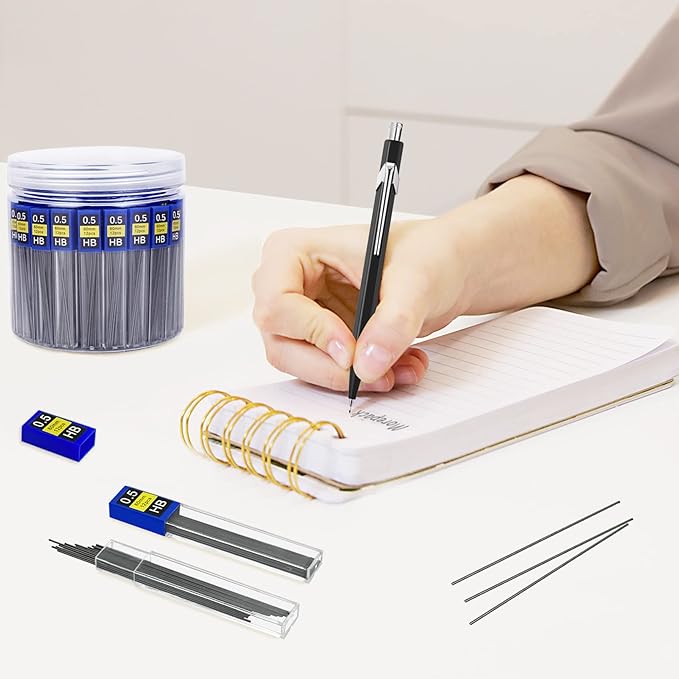 Morepack 0.5 mm Lead Refill, 840Pieces 0.5 Lead Refills for Mechanical Pencil,0.5 mm HB, Break Resistant Mechanical Pencil Refills,70 Tubes