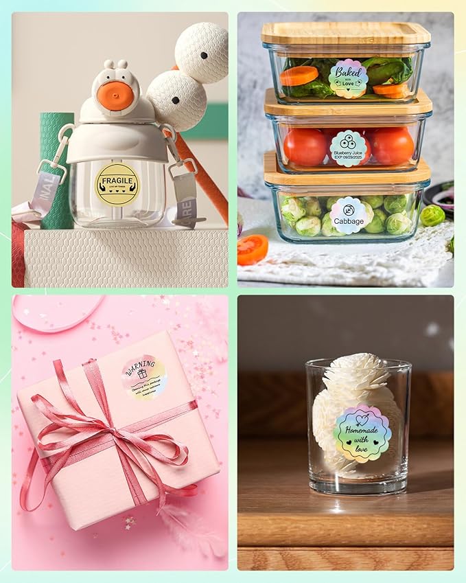 Square Thermal Label Compatible with M100/M110/M120/M260/M220/M150, 1.57'' x 1.18'' (40 x 30 mm), Sticker Thermal Labels for Logo/Thank You Label/Small Business/,230Pcs/Roll