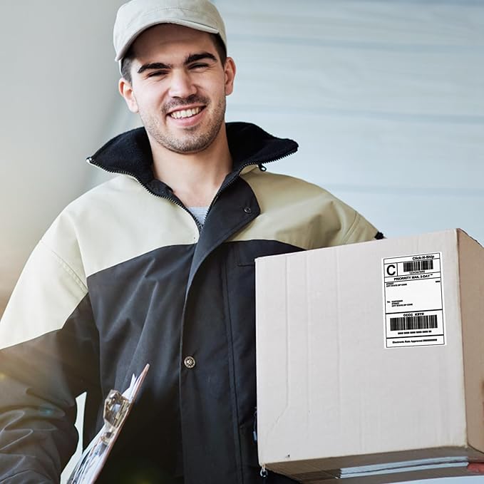 L LIKED 4"x 6" Direct Thermal Labels White Perforated Shipping Labels, 250 per Roll, 20 Rolls - Commercial Grade