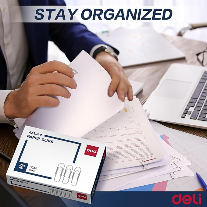 Deli #1 Smooth Paper Clips, 600 Medium Paper Clips, 6 Boxes of 100 Each, Silver