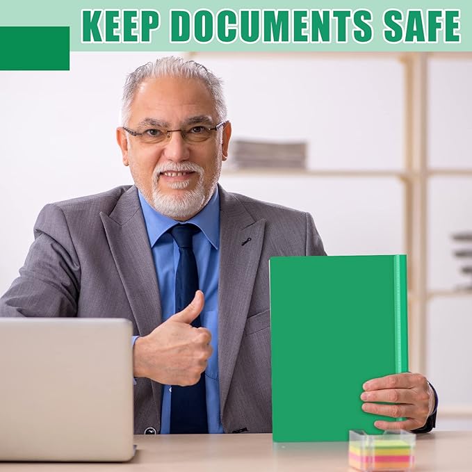 Teling 48 Pcs Clear Front Report Covers with Prongs Plastic Presentation Folders 3 Prong Resume Portfolio Folder for School(Green)