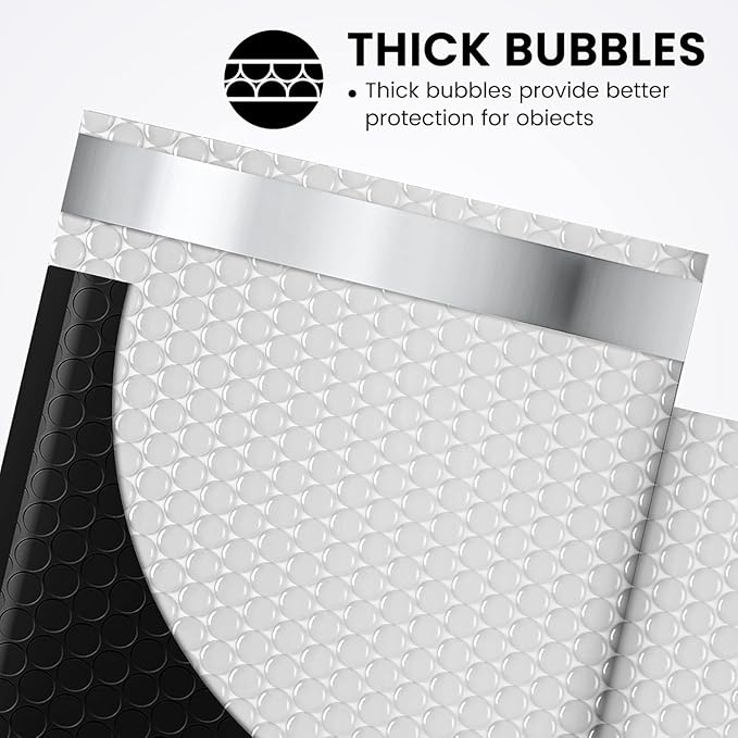 Fuxury Black Bubble Mailers 6x10" Padded Envelopes 9600 Pack Strong Adhesion Full Pallet of Padded Mailers Thick Bubble Envelopes for Small Business Mailing Small Items Bulk