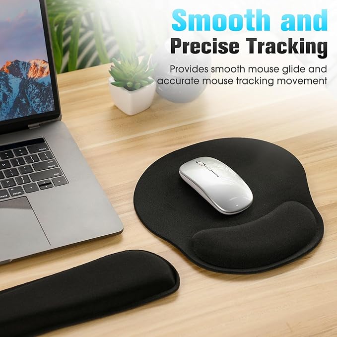 Yunsailing 12 Pcs Ergonomic Mouse Pad and Keyboard with Wrist Support Set Arm Rest Wrist Combo Gel Memory Foam Key Board Pad for Computer Laptop Gaming Office Typing Pain Relief