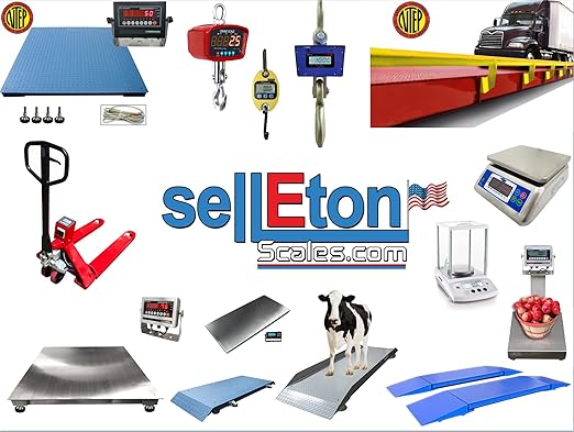SellEton SL-7x7-2.5K Heavy-Duty, Industrial Floor Scale, Metal Indicator with Platform Scale (84" x 84", 2500 lbs x 0.5 lb)