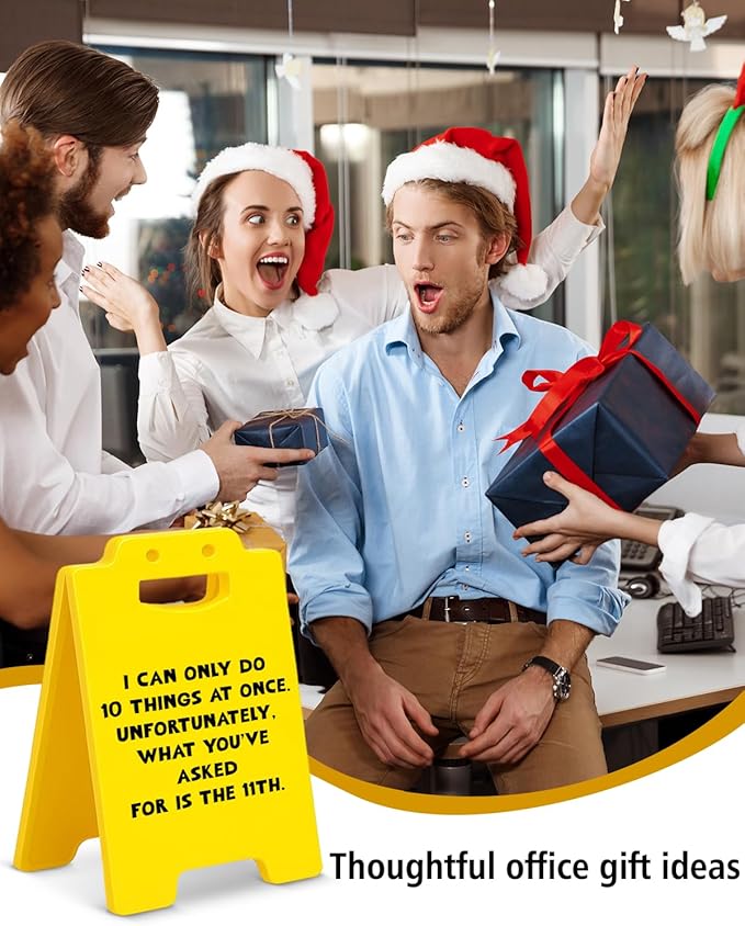 Funny Office Desk Little Signs - Sarcastic Work Gifts for Coworker Teammate, Gag Gifts for Women Men, Fun Office Cubicle Decorations for Work