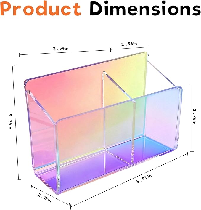 Magnetic Dry Erase Marker Holder - Non-Slip Acrylic Pen Organizer with Powerful Magnets for Whiteboard, Refrigerator, Office Desk, Classroom Supplies & Home Organization-colorful