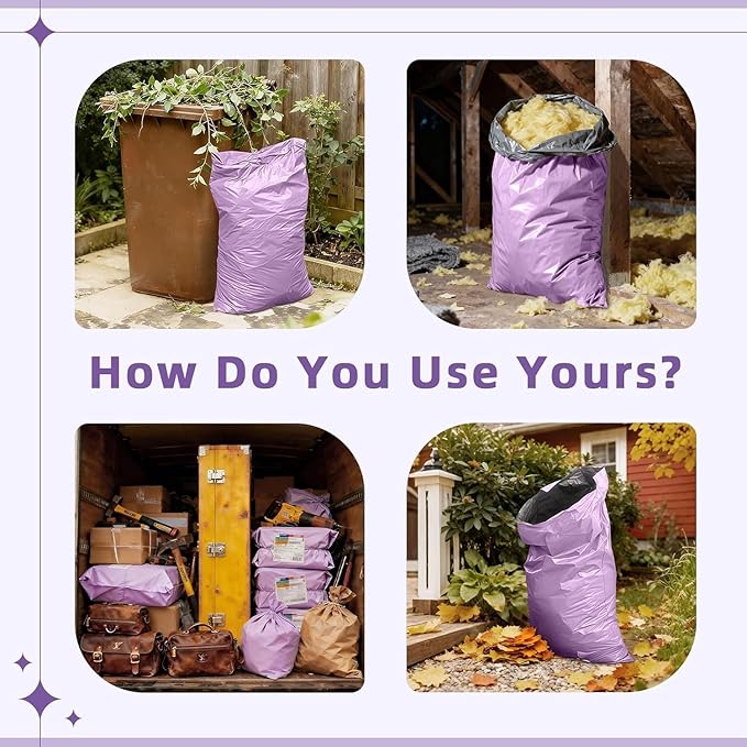 Fuxury 250 Pack 24x36" Extra Large Poly Mailers Bulk,Heavy Duty XXL Mailing Envelopes for Clothing,Strong Adhesive Self Seal Big Poly Shipping Bags for Postage Return Books Small Business(Purple)