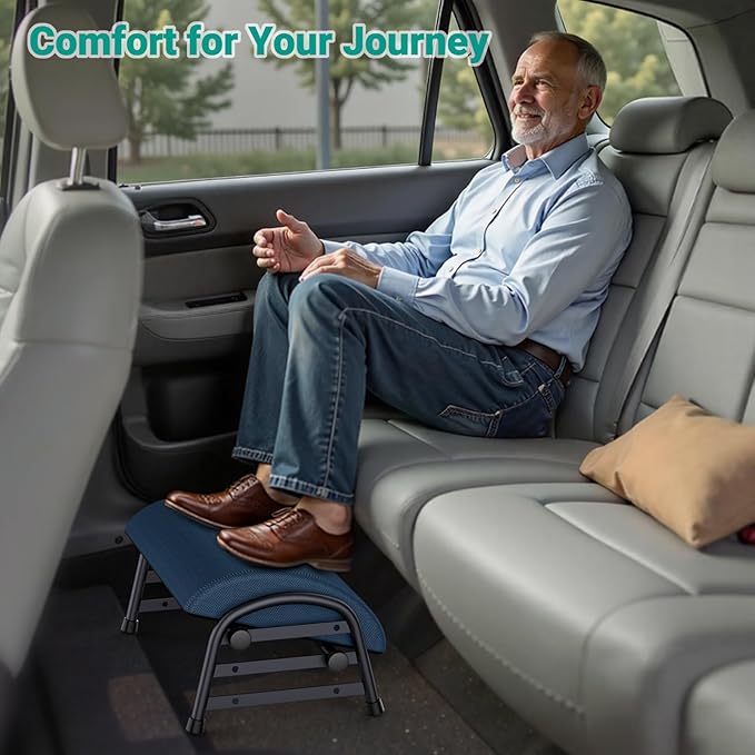 Adjustable Foot Rest for Under Desk at Work, Ergonomic Under Desk Footrest with 6 Positions, Foot Stools for Under Office Desk Chair, Leg Rest for Home, Car, Computer, Gaming Accessories