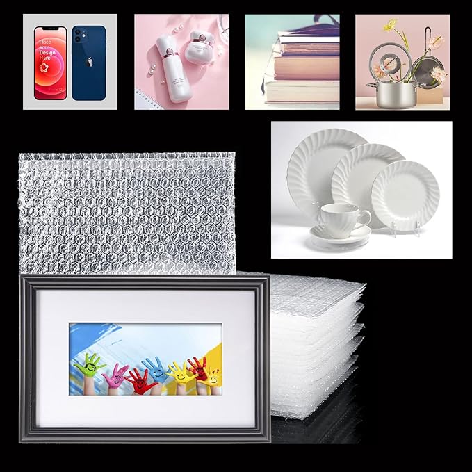 50PCS Clear Bubble Out Bag 12" x 16", Large Bubble Pouches Bags, Double Wall Shockproof Bubble Pouch Wrap Bag, Cushioning Protective Storage Bags for Moving, Shipping, Packing and Storage