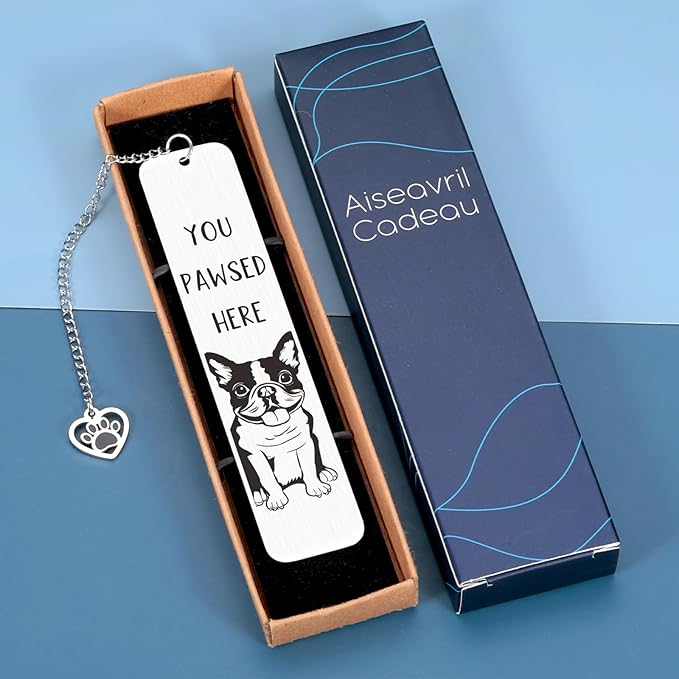 Dog Mom Gifts for Women, Boston Terrier Gifts, Vet Tech Veterinary Gifts, Dog Lovers Gifts for Women, Book Club Dog Themed Gifts for Readers Book Lovers Women Men, Bookish Dog Dad Christmas Gifts