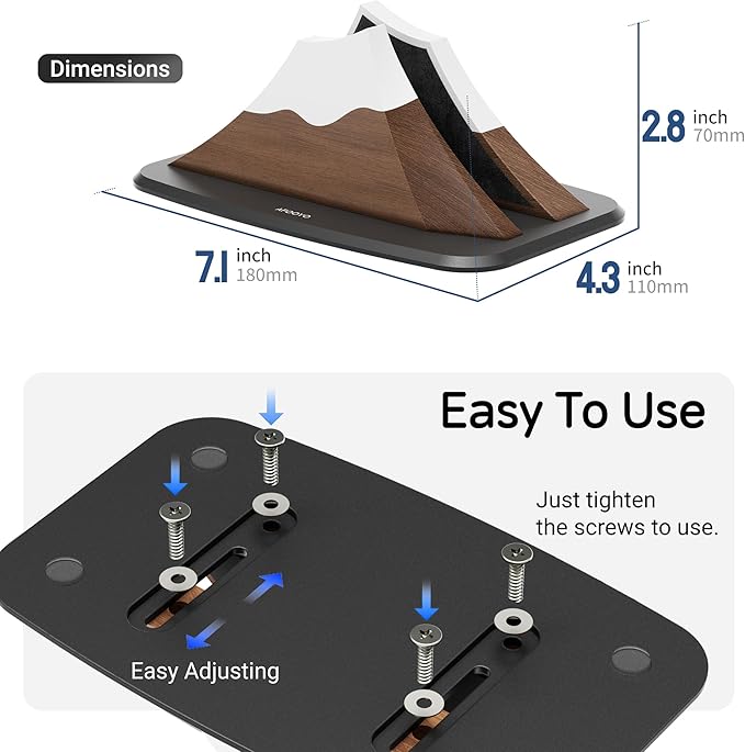 Vertical Laptop Stand - Snow Peak-Shaped Wooden Holder Dock Compatible with MacBook, Surface, Chromebook, Dell & More - Space-Saving Design for All Laptops,Walnut Finish