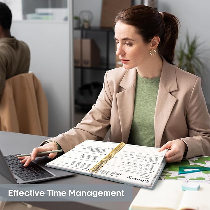 2026 Planner, Weekly and Monthly Calendar Planner, January 2026 - December 2026, Hardcover 2026 Calendar Planner Book with Tabs For Women & Men, Inner Pocket, Spiral Bound, Perfect for Office Home School Supplies - A4 (8.5" x 11"), Stone Gray