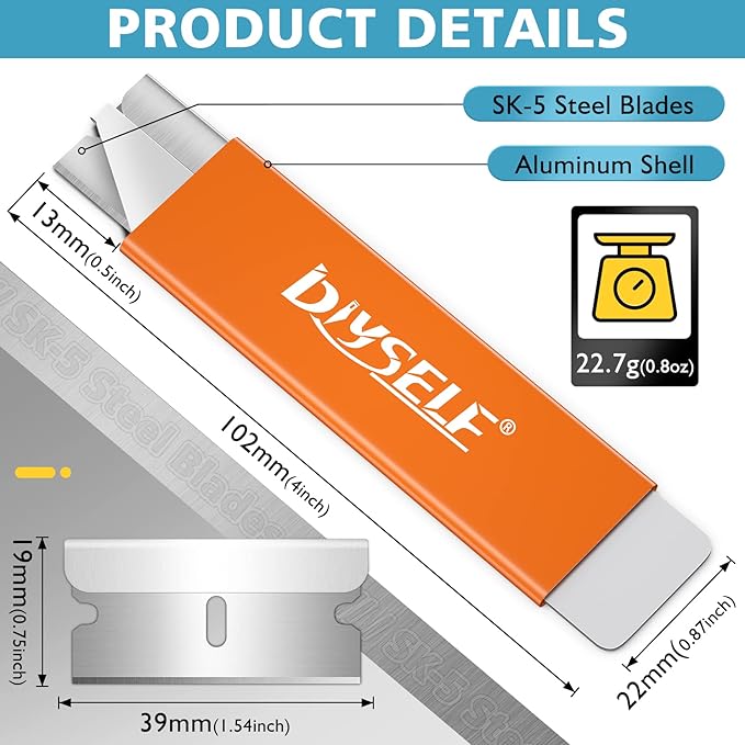 DIYSELF 24-Pack Utility Knife, Retractable Box Cutter for Cartons, Cardboard and Boxes, Boxcutter, Small Box Knife, Box Cutters Bulk (Orange)