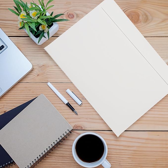 20 Pcs 12 x 16 x 1.6 Inch Large Expandable Catalog Envelopes Manilla Kraft Peel and Seal Envelopes Light Large Mailing for Office Home Documents Magazines Photos Storage Organizing (White)