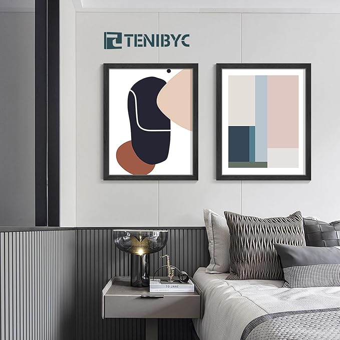 16x20 Picture Frames Set - 3 Pack - Black Solid Wood Poster Frame - Tempered Glass - Exclusive Woodgrain - Rooms, Offices, Gallery, Studio, and Hallway, Wall Display Decor