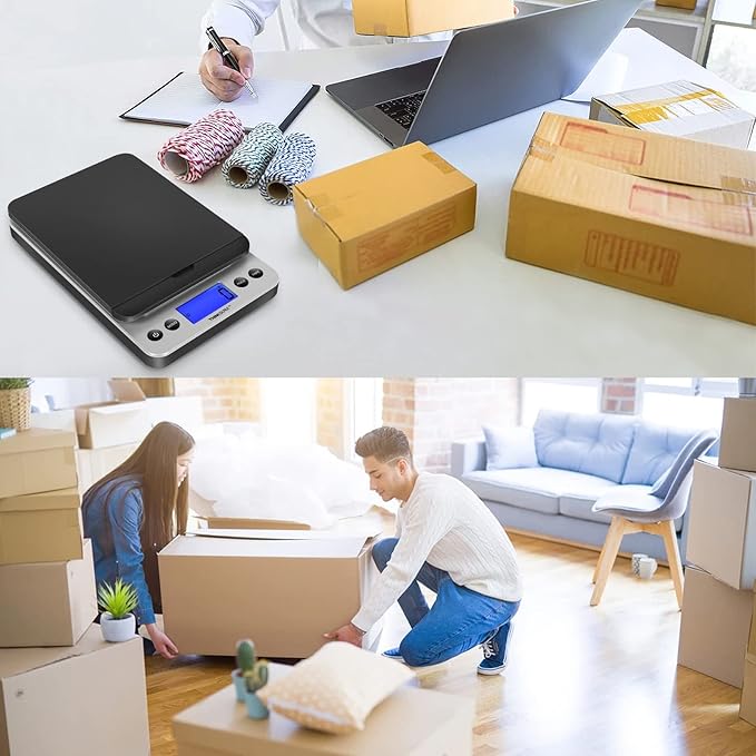 THINKSCALE Shipping Scale, 86lb Postal Scale with Hold and Tear Function, 5 Units, Auto-Off, Postage Scale for Packages Mailing Small Business, AC Adapter & Battery Included