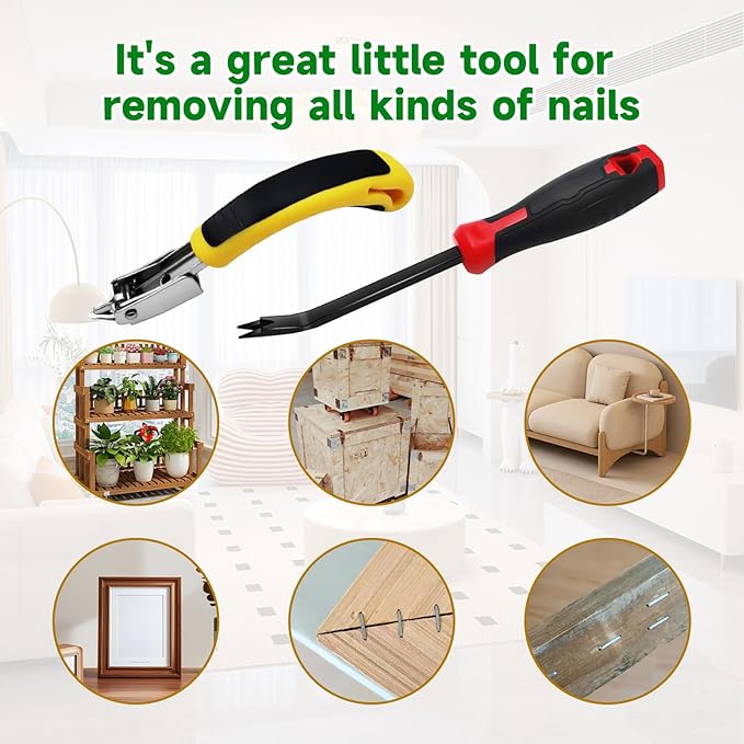 Staple Remover, Heavy Duty Staple Remover Tool,Upholstery Stapler Remover for Carpet,Wood,Floor, Furniture, Construction, Industrial Staple Lifter Removes Flooring, Carton Box Staples(2pcs)