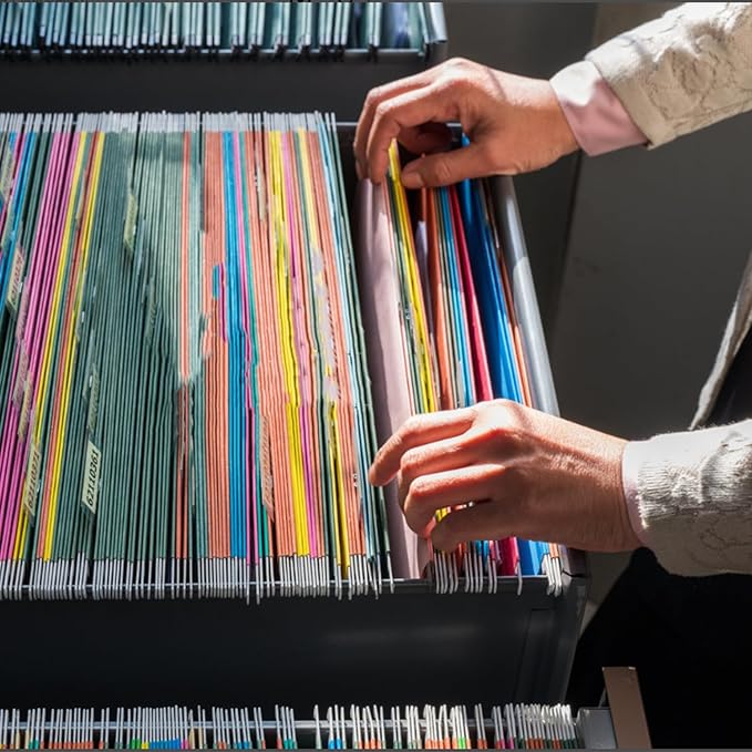 Extra Capacity Hanging File Folders, RAZCC 30 Pack Letter Size Reinforced Hanging Folders with Heavy Duty 2 Inch Expansion for Bulky Files, Filing Cabinet, Adjustable Tabs, Assorted Colors