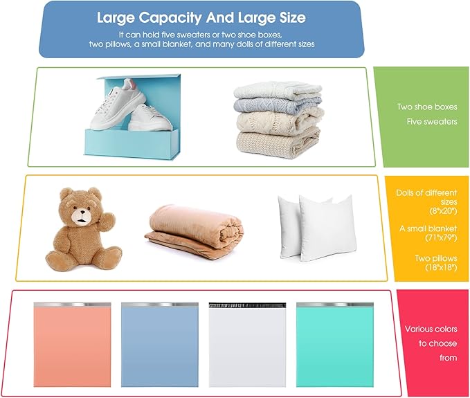 Metronic Poly Mailers 24x24 50PC, Extra Large Shipping Bags Mailing Envelopes with Strong Adhesive, 2.5Mil Thick Mailers Poly Bags for Shipping, Mailing Bag Packaging Bag for Small Business, Haze Blue