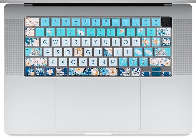 Keyboard Cover Skin for 2021-2024 MacBook Pro 14/16 (A2442 A2485 A3112 A3401 A3403 A2992 A2779 A2780 A2991 A2918 M1/M2/M3 M4) & MacBook Air 13.6''/15'' (A2681 A3113 A2941 A3114), Peony