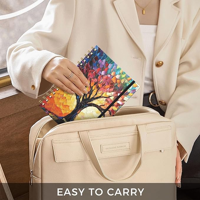 AHGXG 2026 Planner, Weekly and Monthly Planner for Women, Jan 2026 - Dec 2026, Medium Size (5.7" x 8.3"), Calendar 2026, Hardcover with Monthly Tabs, Spiral-Bound, 100 GSM Thick Paper, Colourful Tree