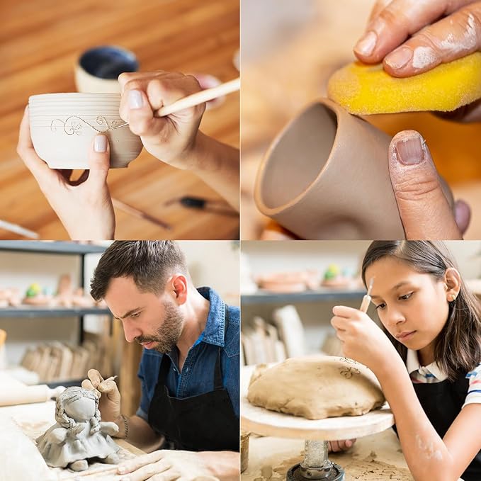 KIDOFLY Professional 43 PCS Clay Sculpting Tools Kit ā Stainless Steel Pottery Tools with Storage Bag for Ceramics, Polymer Clay Art & DIY Crafting